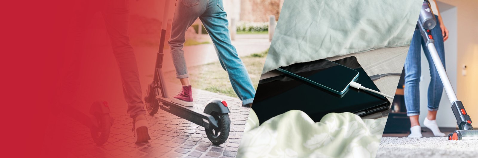 Scooter and phone and vaccum